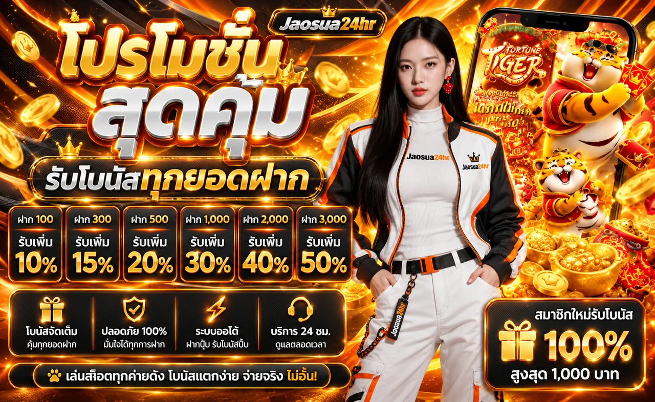 โปรโมชั่น Jaosua24hr โบนัสตามยอดฝาก